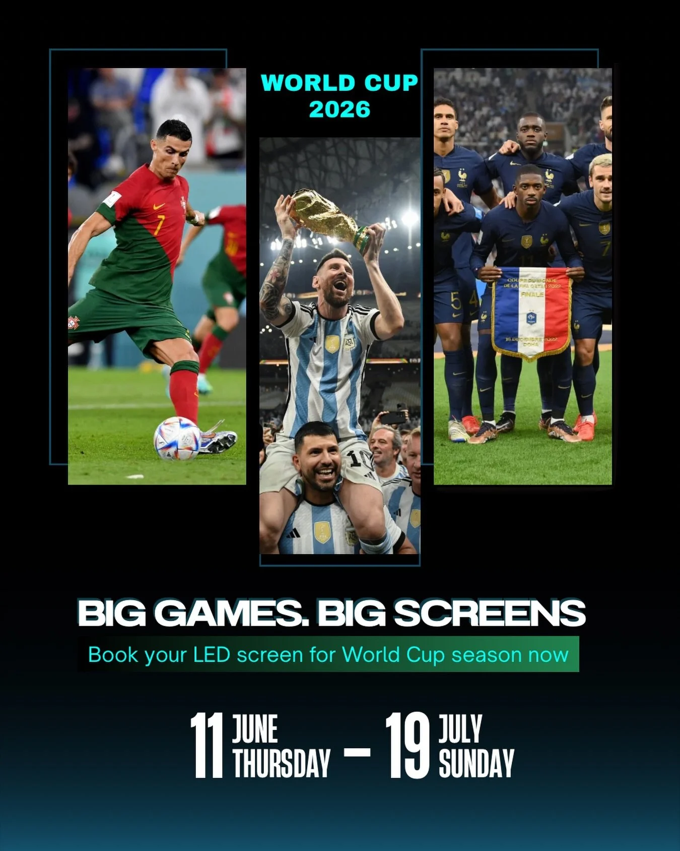 World Cup 2026 marketing poster — book your Ottawa LED screen for tournament season