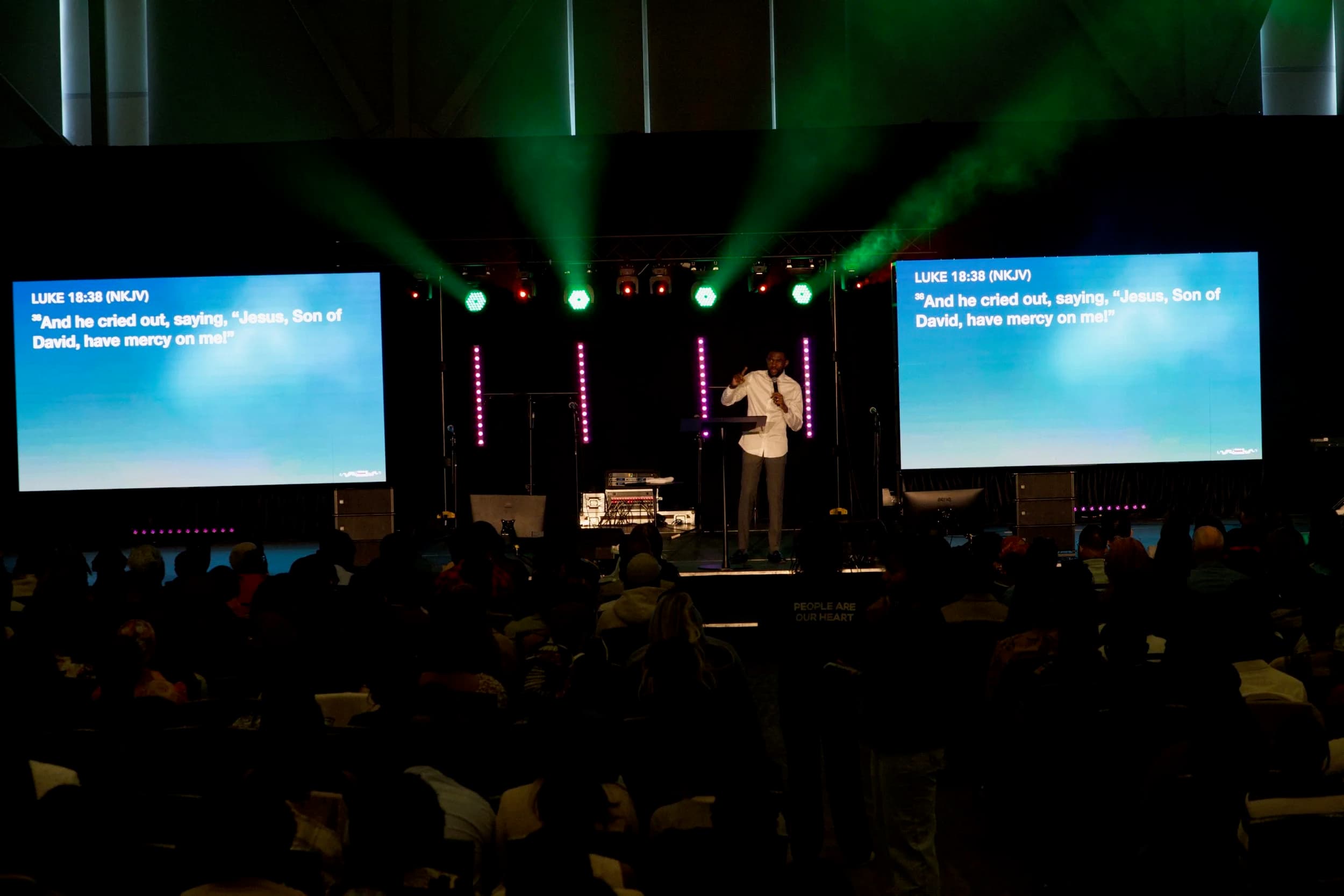 Bright LED walls glowing in an Ottawa venue